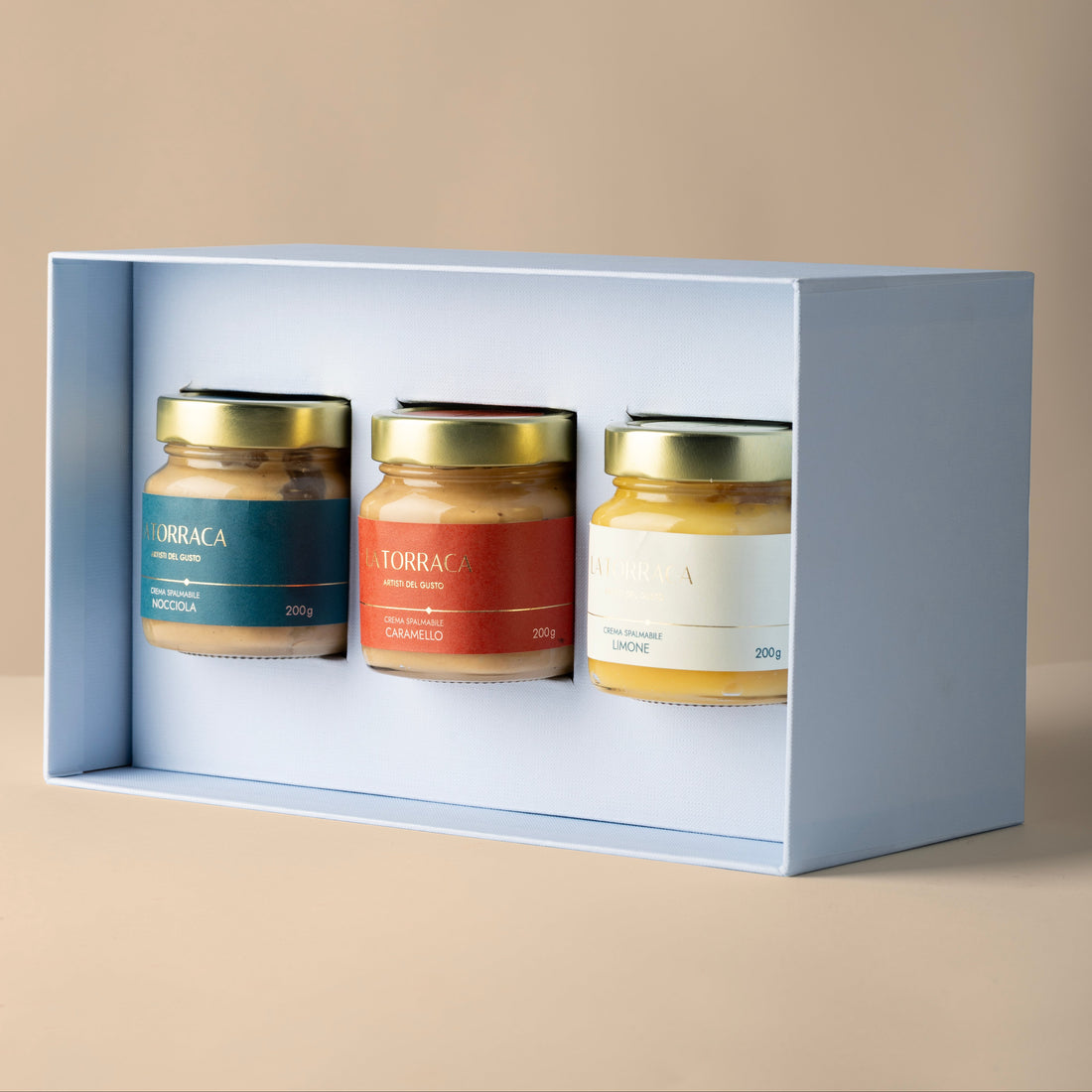Creme spalmabili al Caramello ,Limone ed alla Nocciola 200 gr.x3
