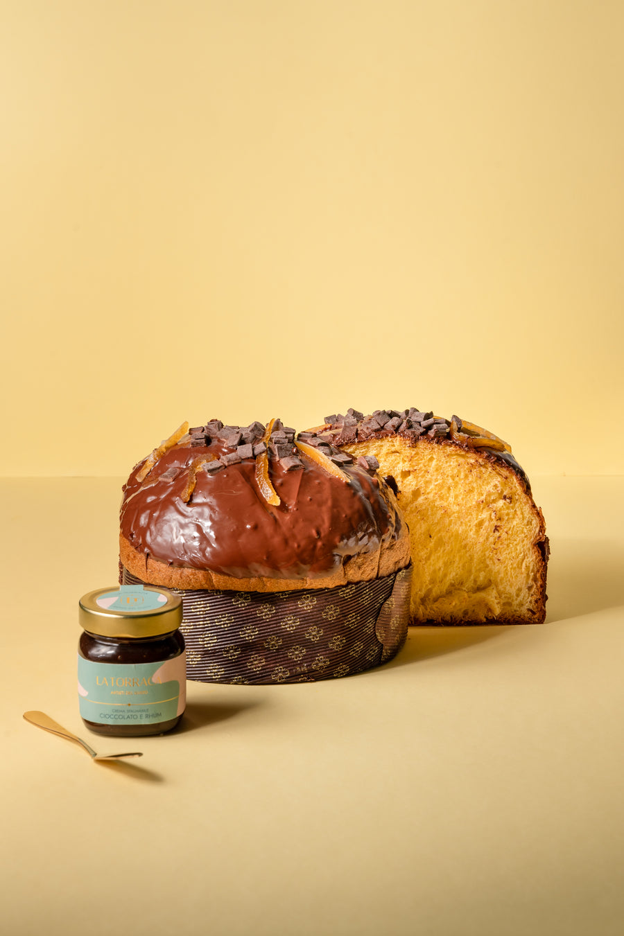 Chocolate, orange and rum panettone