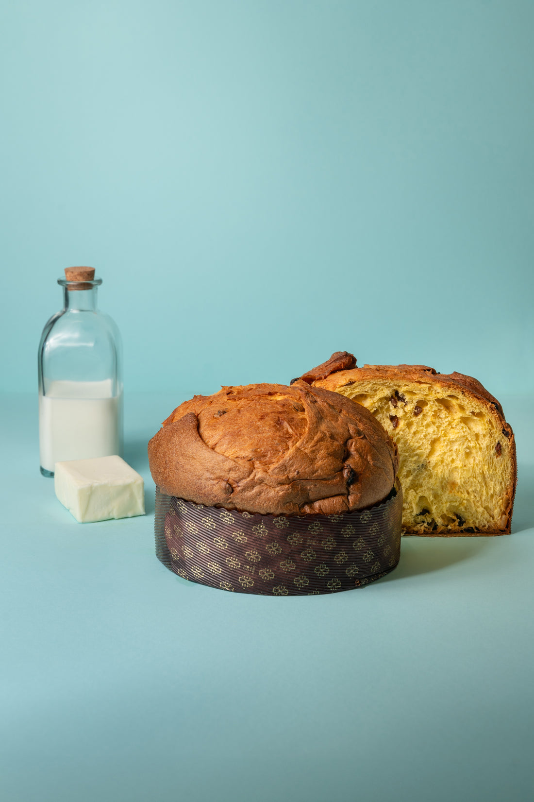 Classic buffalo mozzarella panettone