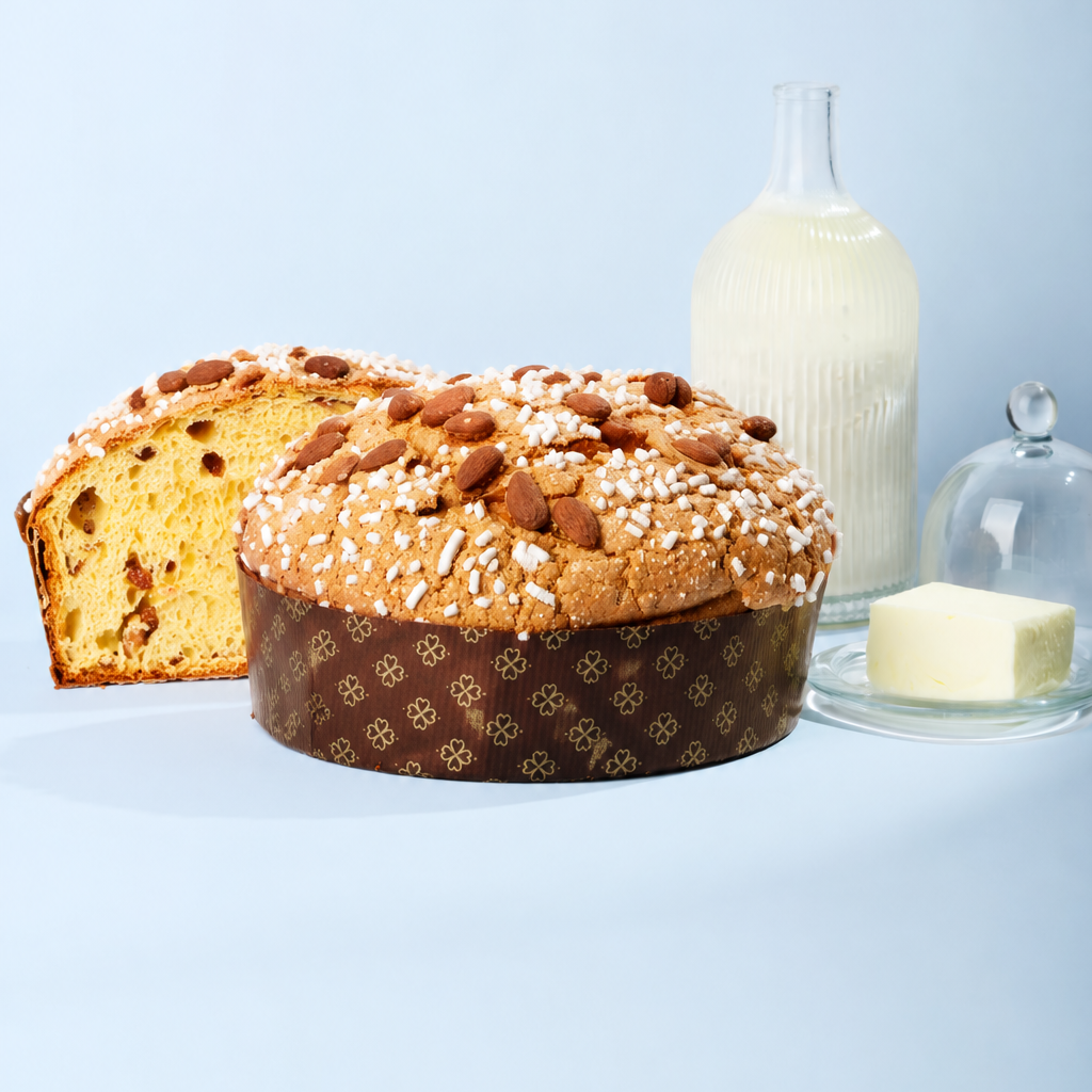 Classic buffalo mozzarella panettone