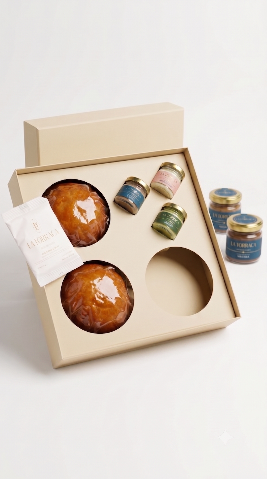 TRILOGY (3 BRIOCHES da 80 gr. CON CREMINE MIGNON NOCCIOLA 40 GR.-CIOCCOLATO bianco 40 GR.-PISTACCHIO  40 GR.)