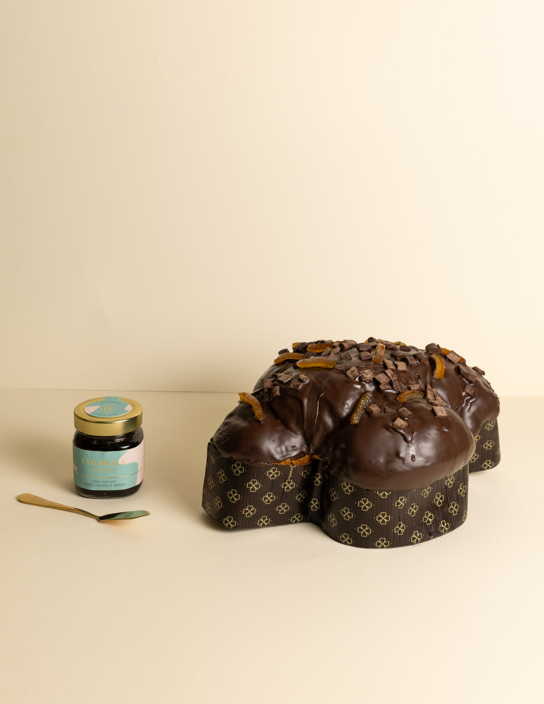 Chocolate, orange and rum panettone