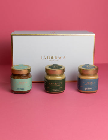 Creme spalmabili al Cioccolato al latte ,al pistacchio e alla nocciola 200 gr.x3