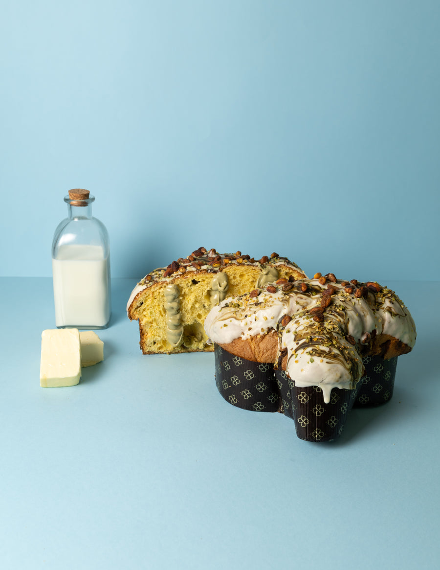 Buffalo panettone with pistachio