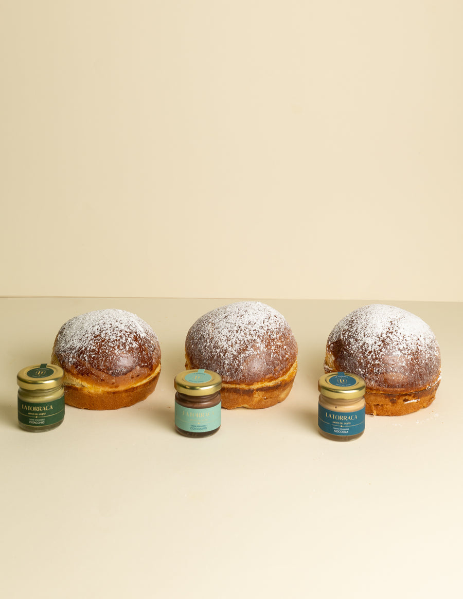Trilogy  Bufala con Mini Spalmabili (Pistacchio ,Cioccolato,Nocciola)
