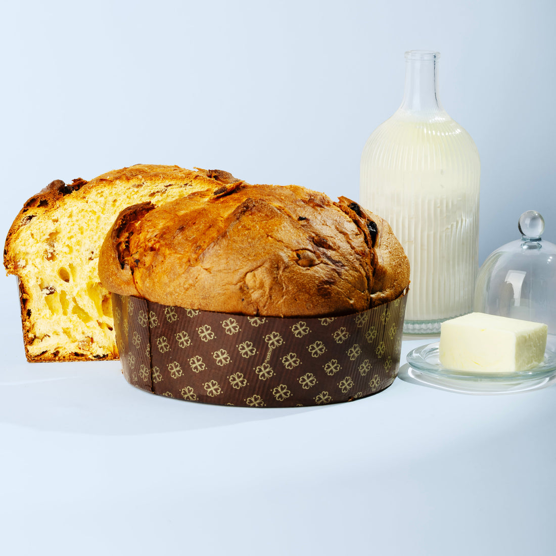 Classic buffalo mozzarella panettone