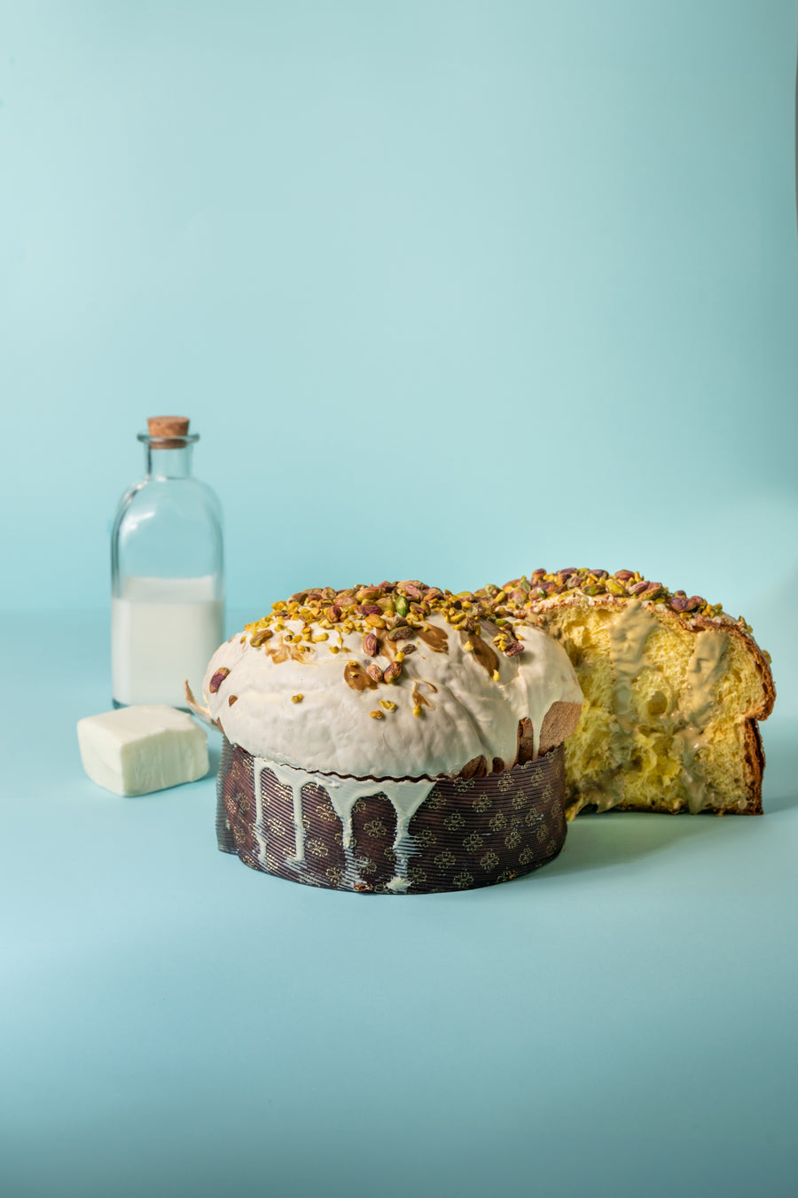 Buffalo panettone with pistachio